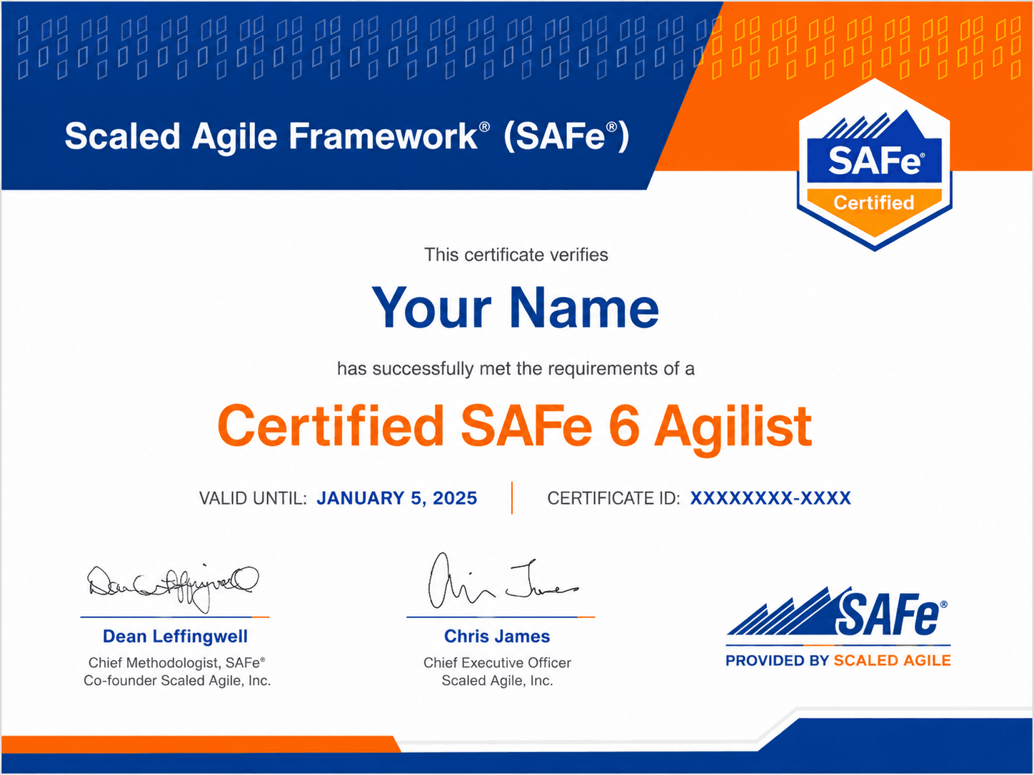 Course completion certificate preview