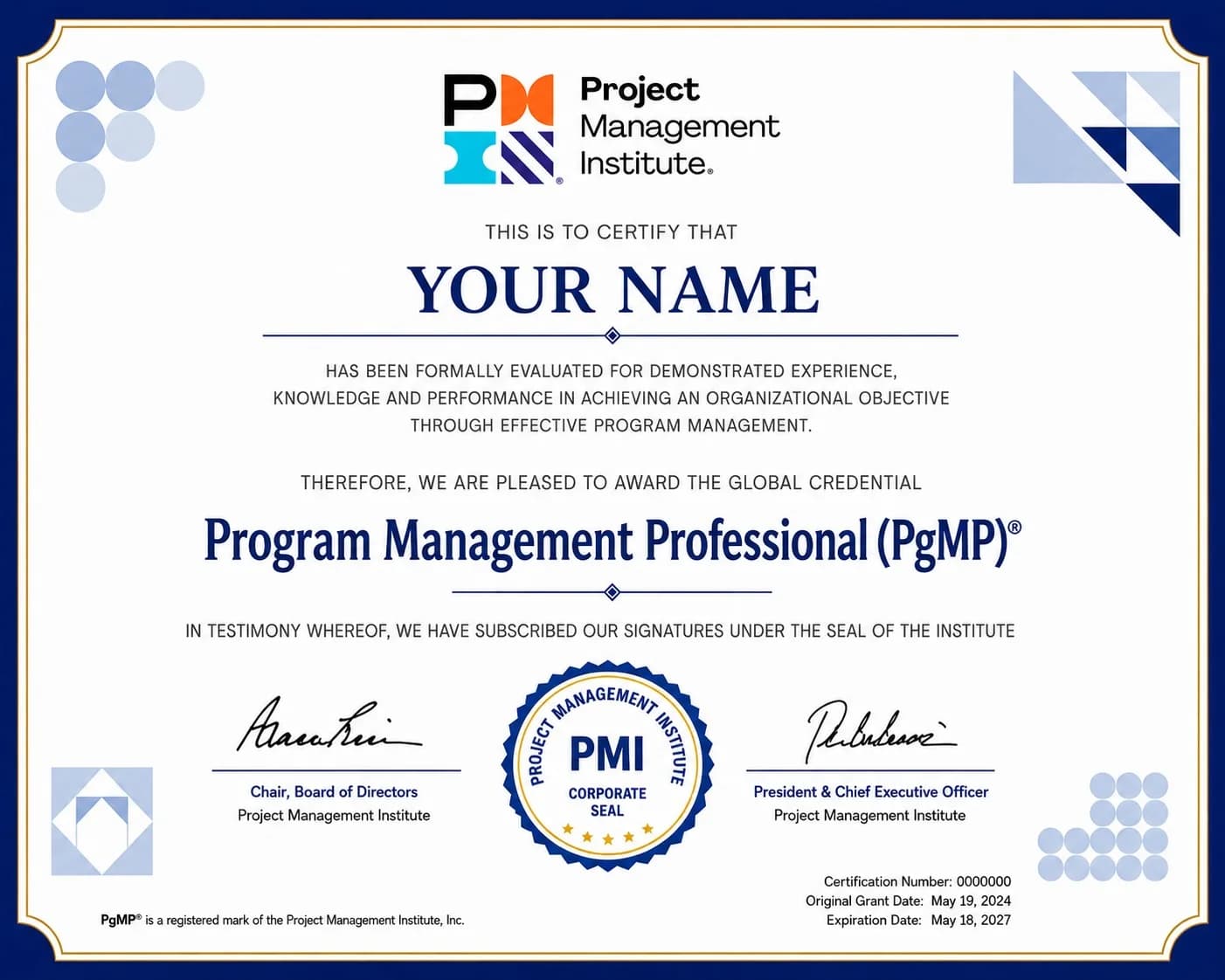 Course completion certificate preview