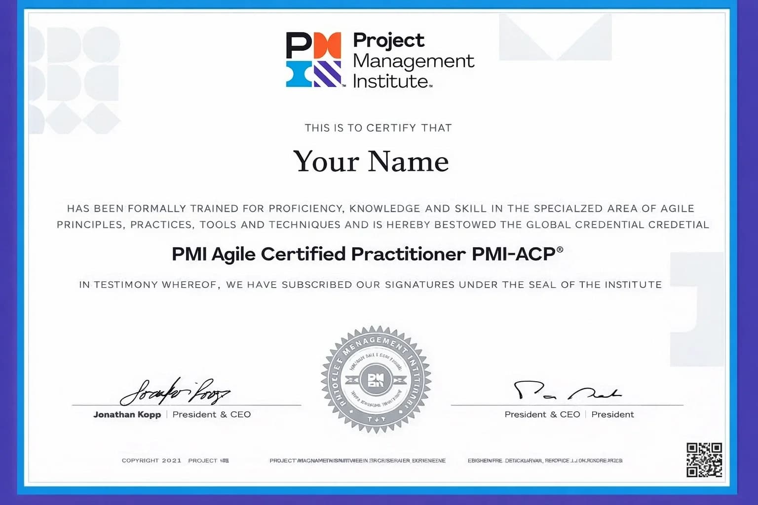 Course completion certificate preview
